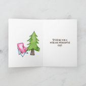 Klein meisje een gelukkige camper eerste verjaarda kaart (Binnen)