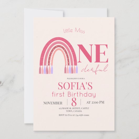 Klein Meisje EENderful Meisje Regenboog Verjaardag Kaart (Voorkant)