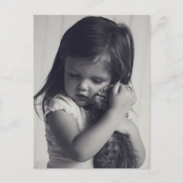 Klein meisje en chaton briefkaart