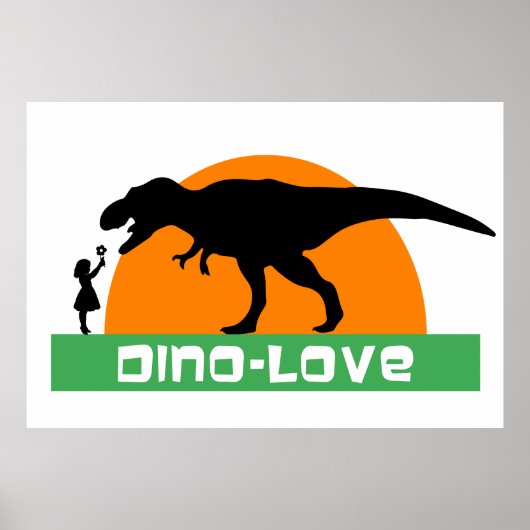 Klein meisje en dinosaurus poster (Voorkant)