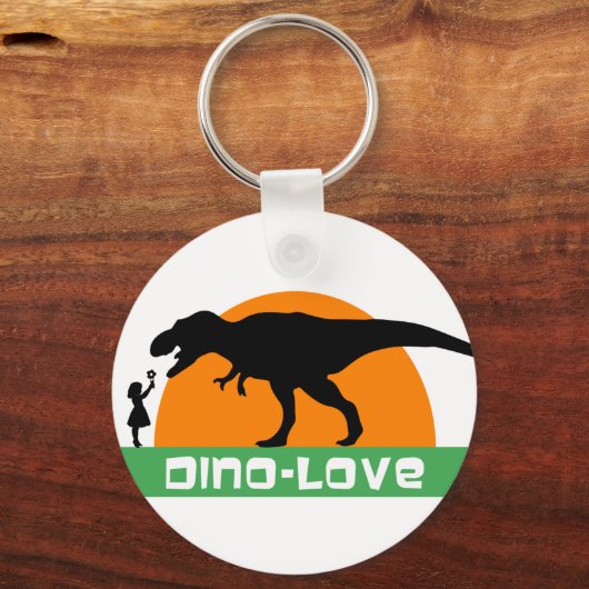 Klein meisje en dinosaurus sleutelhanger (Voorkant)