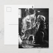 Klein meisje en geit briefkaart (Voorkant / Achterkant)