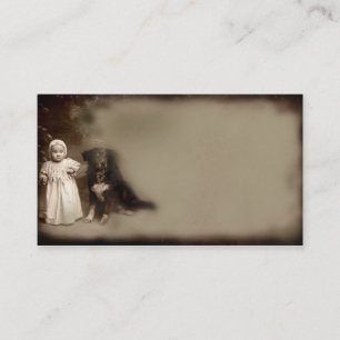 Klein meisje en haar hond- Prim Biz-kaarten Visitekaartje
