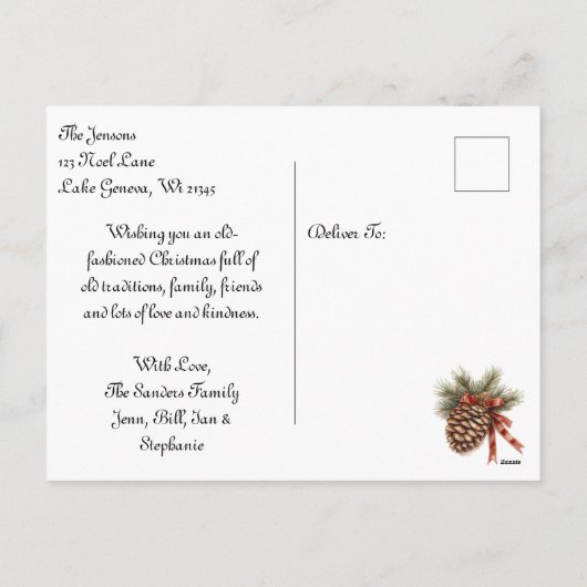 Klein meisje en haar paard gepersonaliseerde kerst feestdagenkaart (Achterkant)