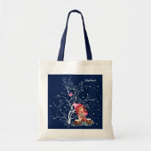 Klein meisje en Kat. Aangepaste naam kerstcadeau Tote Bag (Voorkant)