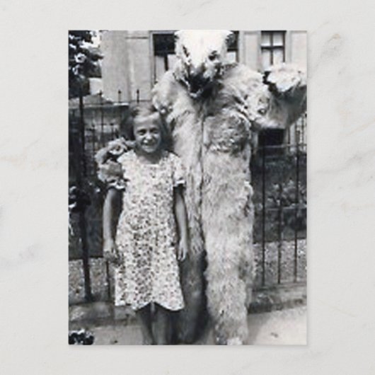 klein meisje en monster4 briefkaart (Voorkant)