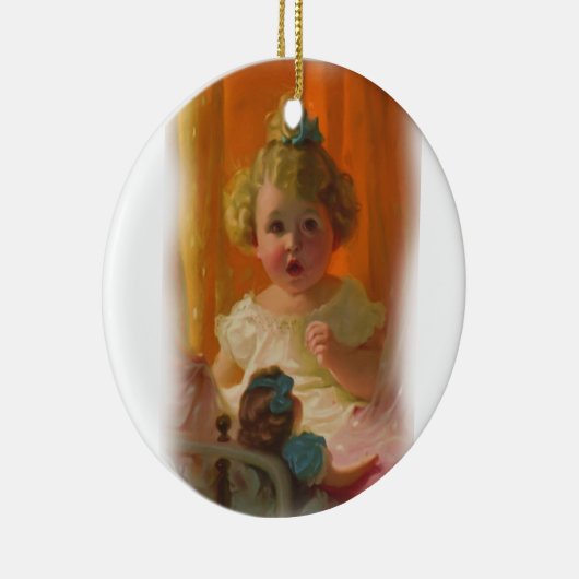  klein meisje en pop Ornament (Rechts)