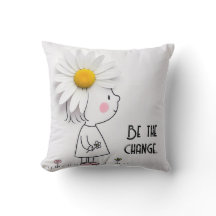 Klein meisje en witte daisy met citaat
