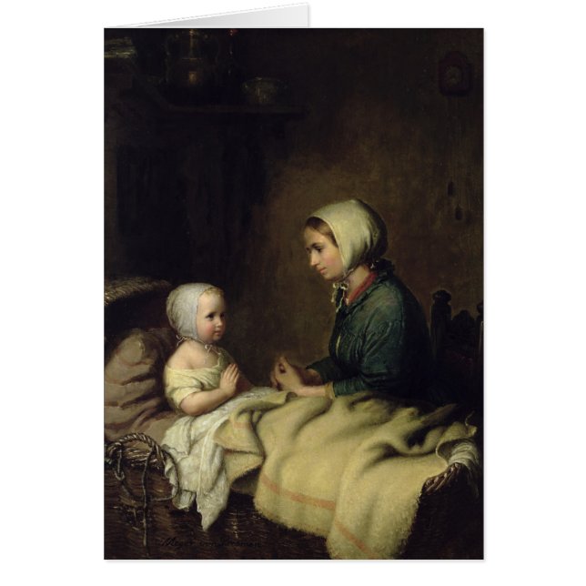 Klein meisje Gezegde haar gebeden in bed (Voorkant)