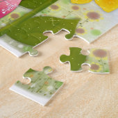 klein meisje grote zonnebloem puzzel (Zijkant)