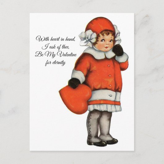 klein meisje hart in hand Valentijn Briefkaart (Voorkant)