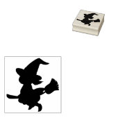 Klein meisje heks silhouette kunststempel rubberstempel (Gestempeld)
