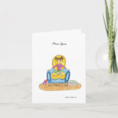 Klein meisje in blauwe stoel Blank Note Kaart (Voorkant)