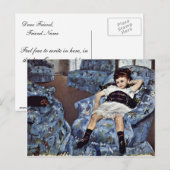 klein meisje in blauwe stoel door Cassatt Mary (be Briefkaart (Voorkant / Achterkant)