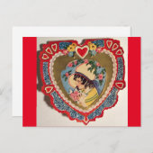  klein meisje in de Valentijn Heart Briefkaart (Voorkant / Achterkant)