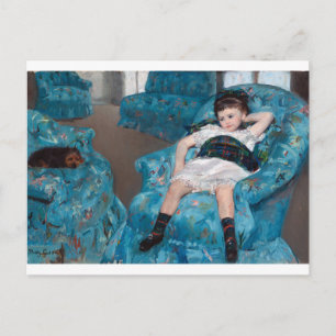 Klein meisje in een blauwe stoel, Cassatt Briefkaart