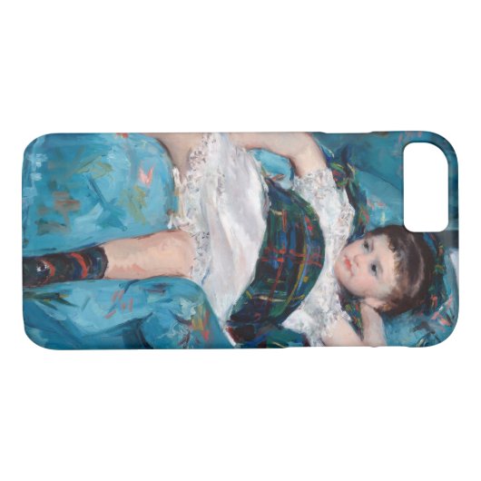 Klein meisje in een blauwe stoel, Cassatt Case-Mate iPhone Case (Achterkant (Horizontaal))