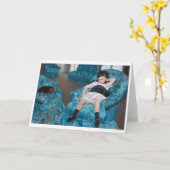 Klein meisje in een blauwe stoel, Cassatt Kaart (Gele Bloem)