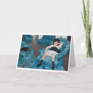 Klein meisje in een blauwe stoel, Cassatt Kaart