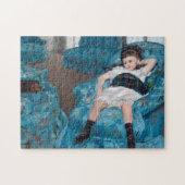 Klein meisje in een blauwe stoel, Cassatt Legpuzzel (Horizontaal)
