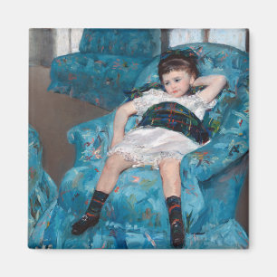 Klein meisje in een blauwe stoel, Cassatt Magneet