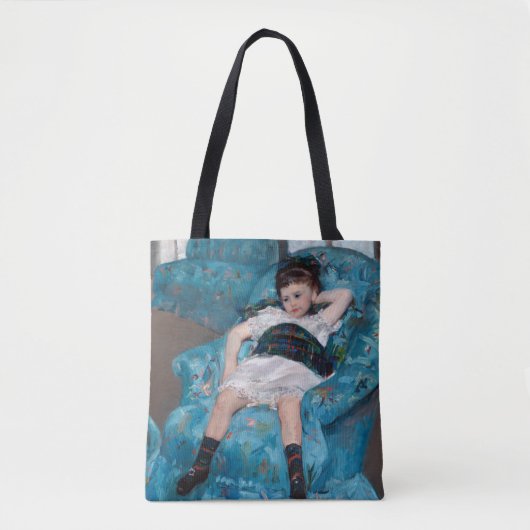 Klein meisje in een blauwe stoel, Cassatt Tote Bag (Voorkant)