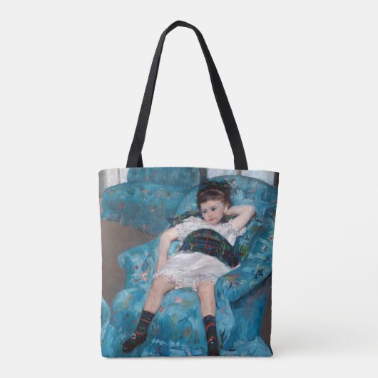 Klein meisje in een blauwe stoel, Cassatt Tote Bag (Achterkant)