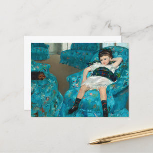 Klein meisje in een blauwe stoel door Mary Cassatt Feestdagenkaart