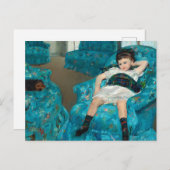 Klein meisje in een blauwe stoel door Mary Cassatt Feestdagenkaart (Voorkant / Achterkant)