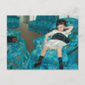Klein meisje in een blauwe stoel door Mary Cassatt Feestdagenkaart (Voorkant)