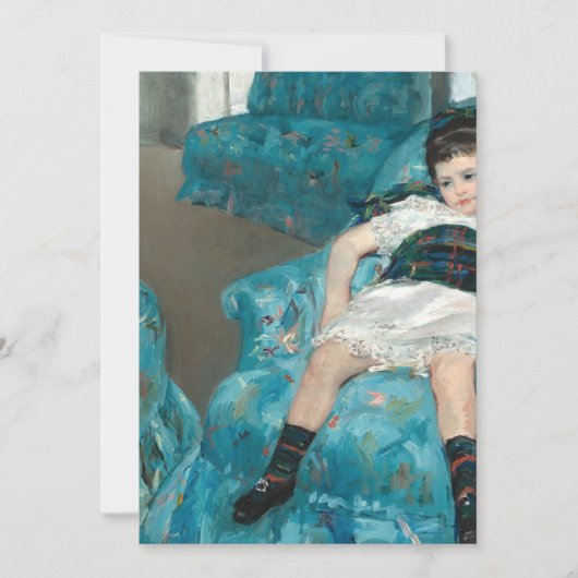 klein meisje in een blauwe stoel - Mary Cassatt Kaart (Voorkant)