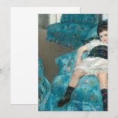 klein meisje in een blauwe stoel - Mary Cassatt Kaart (Voorkant / Achterkant)