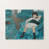 Klein meisje in een blauwe stoel | Mary Cassatt Legpuzzel (Horizontaal)