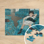 Klein meisje in een blauwe stoel | Mary Cassatt Legpuzzel<br><div class="desc">Little Girl in a Blue Armstoel (1878) door de Amerikaanse impressionist Mary Cassatt. Het originele kunstwerk is een oliesschilderij op canvas. Het portret toont een jong meisje dat op een heldere blauwe stoel leunt. Gebruik de ontwerphulpmiddelen om douanetekst toe te voegen of het afbeelding te personaliseren.</div>