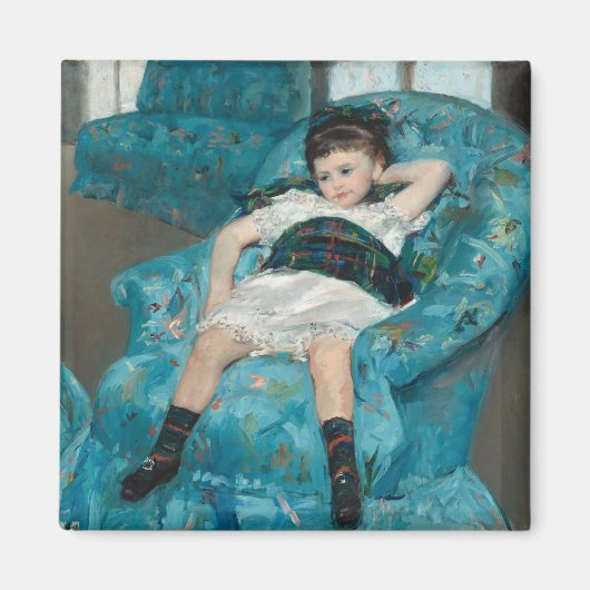 Klein meisje in een blauwe stoel | Mary Cassatt Magneet (Voorkant)