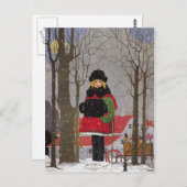 Klein meisje in rode jas briefkaart (Voorkant / Achterkant)