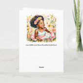 Klein Meisje in Roze Bloemen Gepersonaliseerde Ver Kaart (Achterkant)