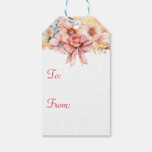 Klein  Meisje in Roze met Kitten Kerst Cadeaulabel (Achterkant)