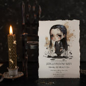 Klein meisje in zwarte jurk Uitnodiging