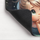 Klein meisje kijken naar een vallende ster muismat (Hoek)