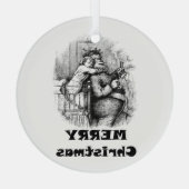 Klein meisje knuffelen sinterklaas kerst kunst glas ornament (Achterkant)