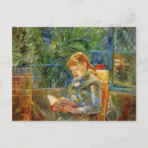 Klein meisje, lezen door Berthe Morisot Briefkaart