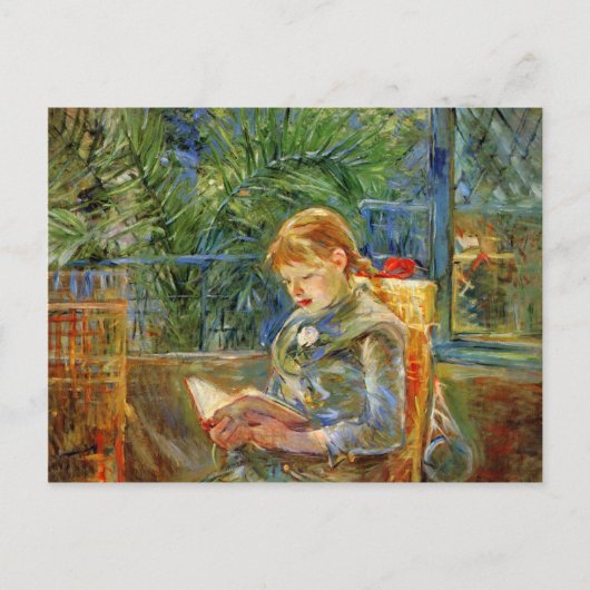 Klein meisje, lezen door Berthe Morisot Briefkaart (Voorkant)