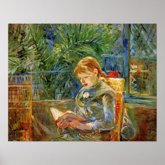 Klein meisje, lezen door Berthe Morisot Poster (Voorkant)