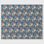 Klein meisje met Amerikaanse vlag Cadeaupapier (Vlak)