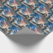 Klein meisje met Amerikaanse vlag Cadeaupapier (Hoek)