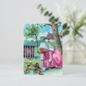  klein meisje met Baby Briefkaart (Staand voorkant)