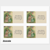  klein meisje met Baby Doll Bookplate Rechthoekige Sticker (Vel)