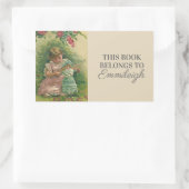  klein meisje met Baby Doll Bookplate Rechthoekige Sticker (Tas)