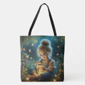 Klein meisje met bliksembugs tote bag (Voorkant)